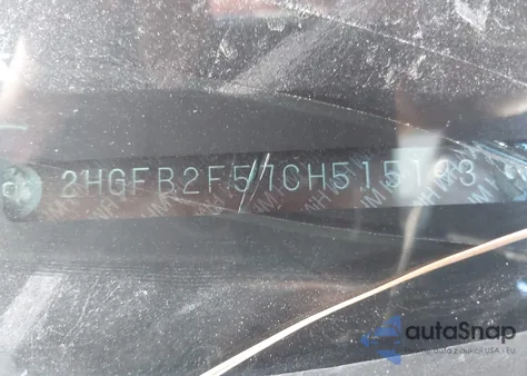 2012 Honda Civic Lx из США, поврежденный, VIN 2HGFB2F57CH515193